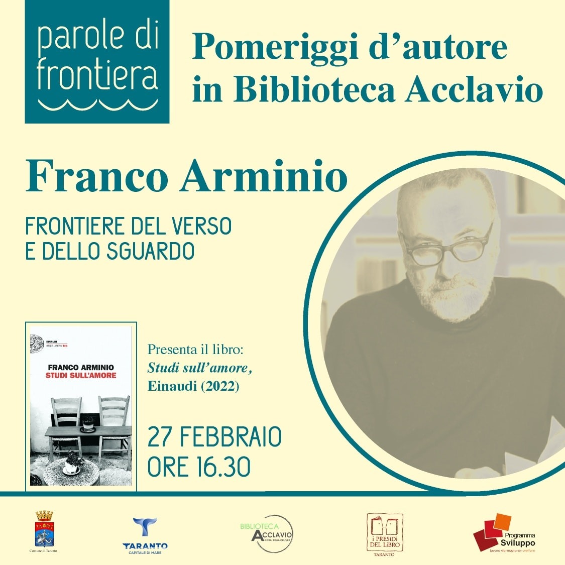 Pomeriggi d’autore Franco Arminio presenta il suo libro: “Studi sull’amore”